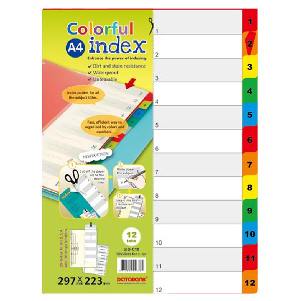 View Pocket Index - 12 Dividers